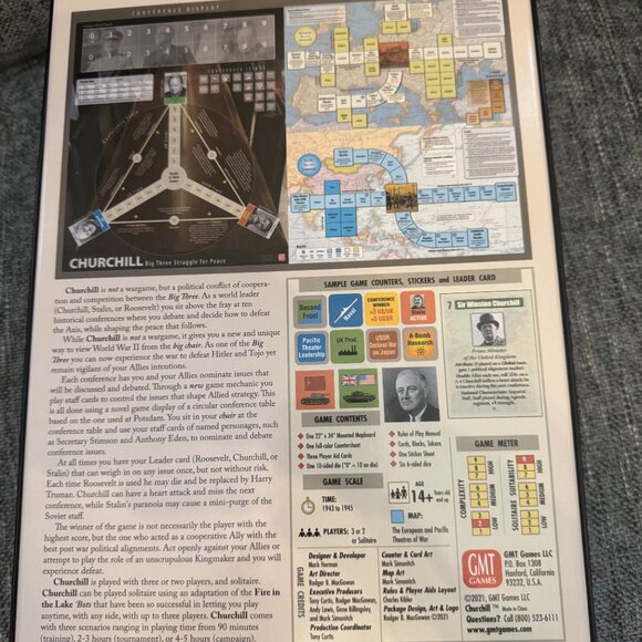 Churchill - Big Three Struggle for Peace (open, unpunched, cards sealed) GMT - Picture 6 of 14